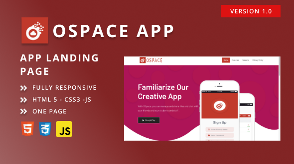 Ospace App Landing Page